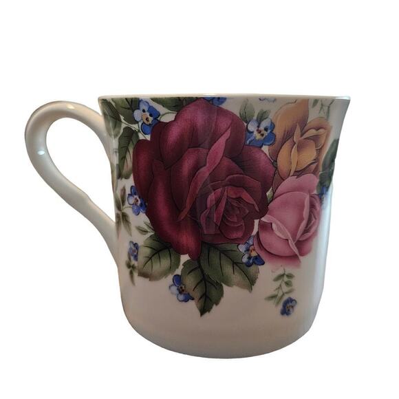 Stechol Gracie Bone China Vintage Roses Purple Pink Floral Coffee Cup Tea Flower - Picture 1 of 8